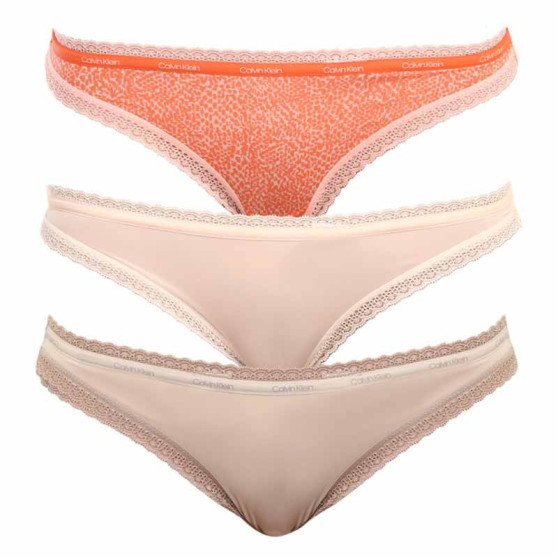 3PACK Tanga para mulher Calvin Klein multicolorido (QD3802E-13Z)