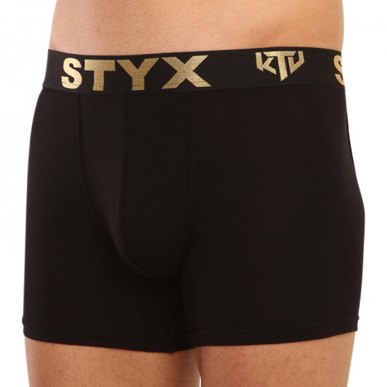 Boxers para homem Styx / KTV long sport borracha preto - preto borracha (UTC960)