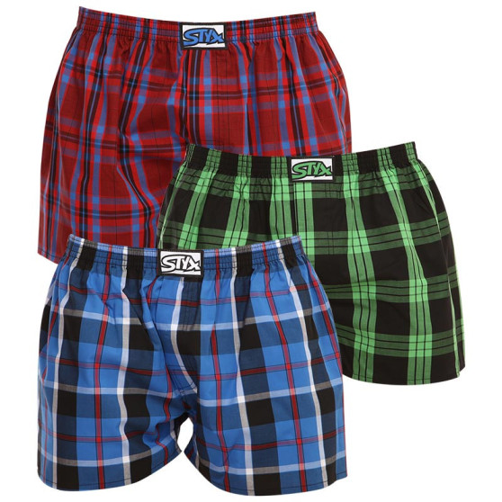 3PACK Boxers para homem Styx borracha clássica multi-coloured (A9111620)