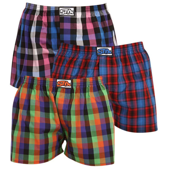 3PACK Boxers para homem Styx borracha clássica multi-coloured (A9121517)