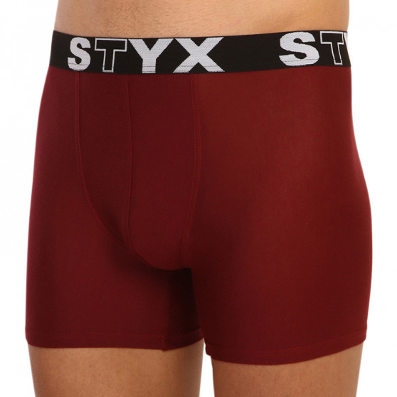 Boxers para homem Styx longo desportivo elástico cor de vinho (U1060)