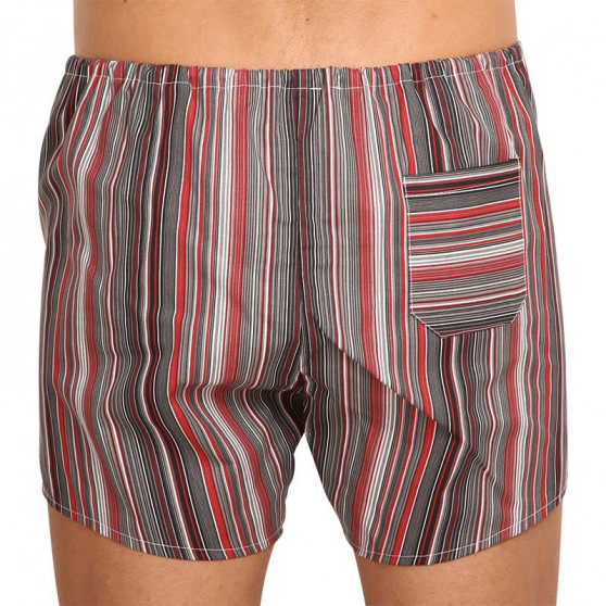 Boxers clássicos para homem Foltýn vermelho com riscas (K52)