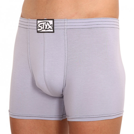 Boxers para homem Styx longo clássico de borracha cinzento claro (F1067)