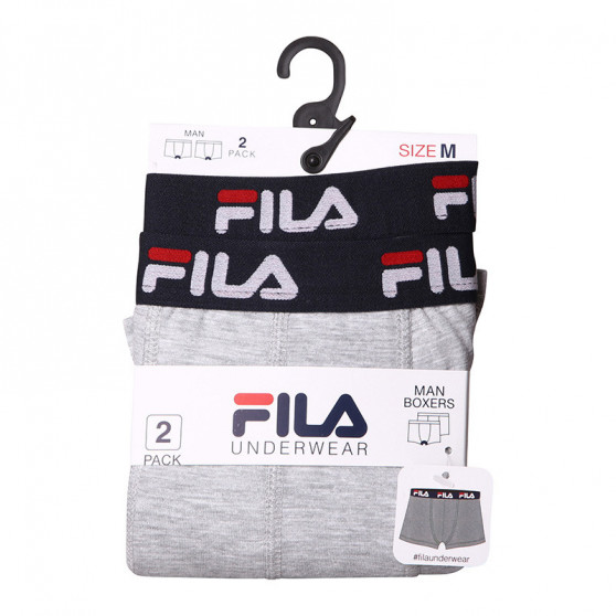 2PACK Boxers para homem Fila cinzento (FU5142/2-400)