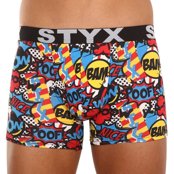 Calções de boxer para homem Styx arte longa desporto borracha poof (U1153)