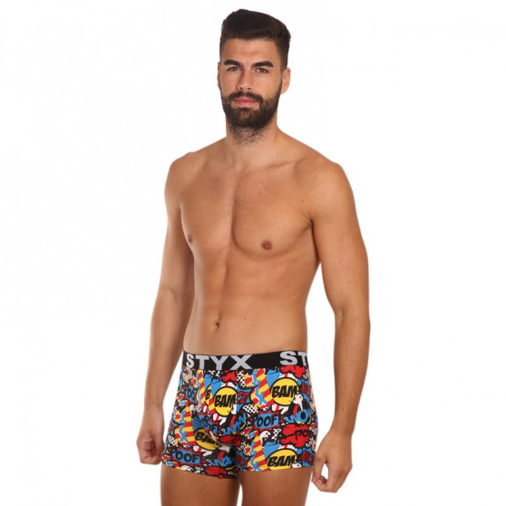 Calções de boxer para homem Styx arte longa desporto borracha poof (U1153)