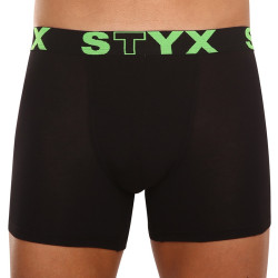 Calções de boxer para homem Styx longo desporto elástico preto (U962)