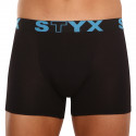 Calções de boxer para homem Styx longo desporto elástico preto (U961)