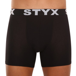 Calções de boxer para homem Styx longo desporto elástico preto (U960)