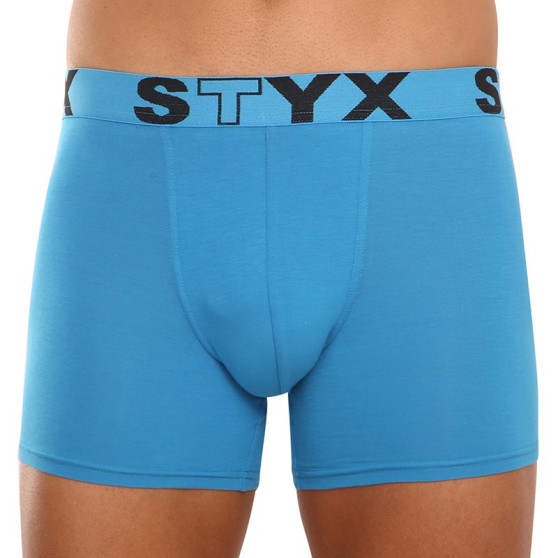 Calções de boxer para homem Styx longo desportivo elástico azul claro (U969)