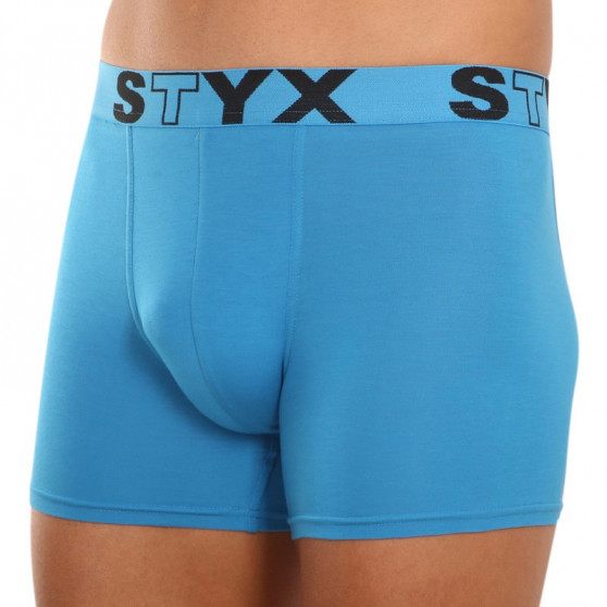 Calções de boxer para homem Styx longo desportivo elástico azul claro (U969)