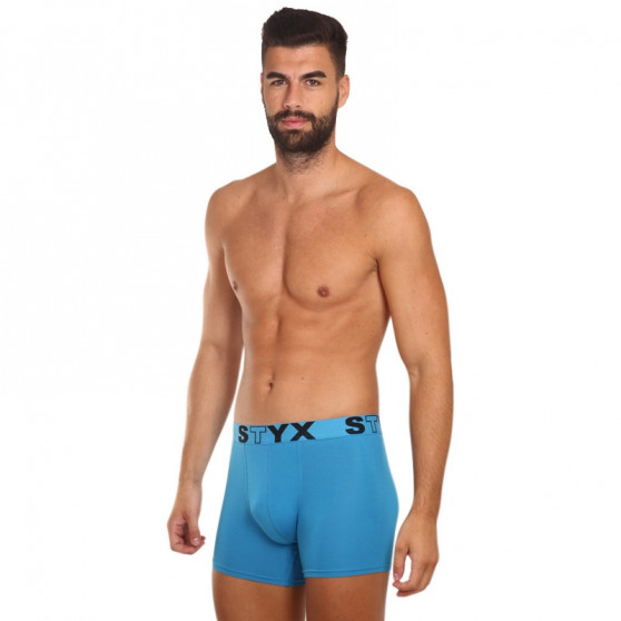 Calções de boxer para homem Styx longo desportivo elástico azul claro (U969)