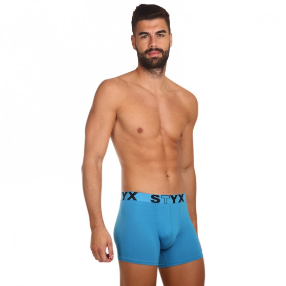 Calções de boxer para homem Styx longo desportivo elástico azul claro (U969)