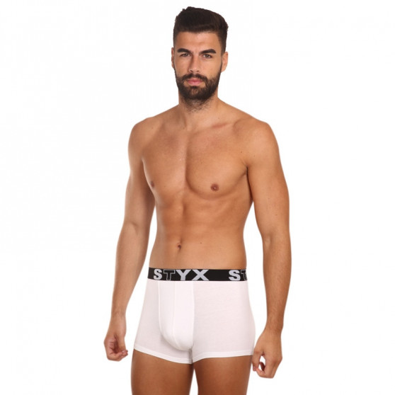 Boxers para homem Styx desporto elástico branco (G1061)