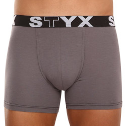 Calções de boxer para homem Styx longo desportivo elástico cinzento escuro (U1063)