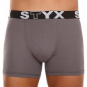 Calções de boxer para homem Styx longo desportivo elástico cinzento escuro (U1063)