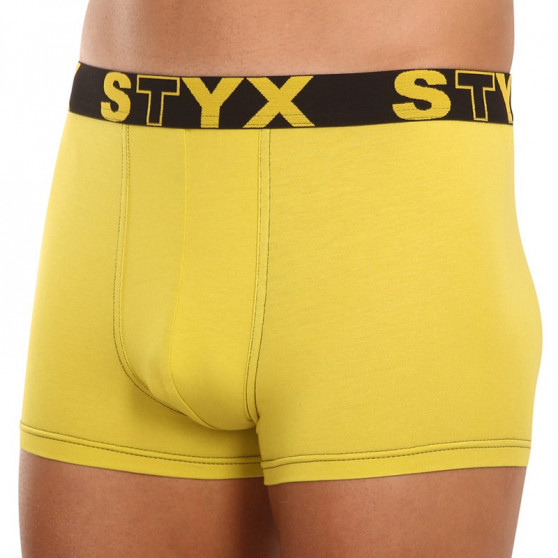 Boxers para homem Styx borracha desportiva verde e amarela (G1065)