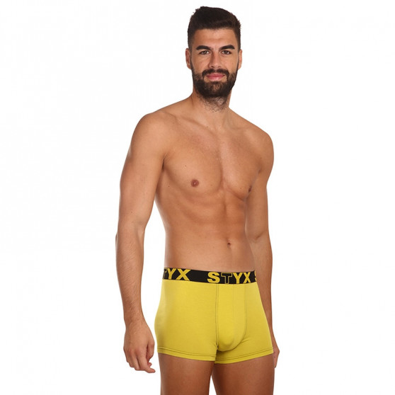 Boxers para homem Styx borracha desportiva verde e amarela (G1065)