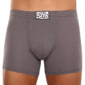 Boxers para homem Styx longo elástico clássico cinzento escuro (F1063)