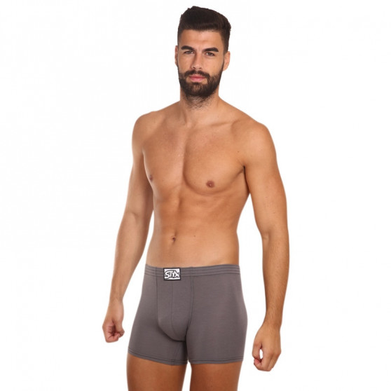 Boxers para homem Styx longo elástico clássico cinzento escuro (F1063)