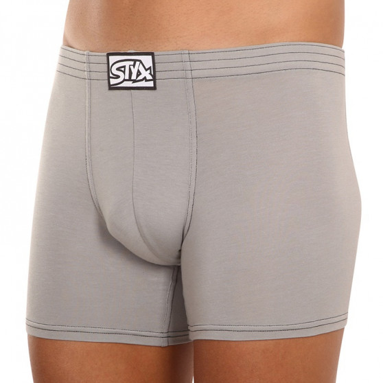 Boxers para homem Styx longo clássico de borracha cinzento claro (F1062)