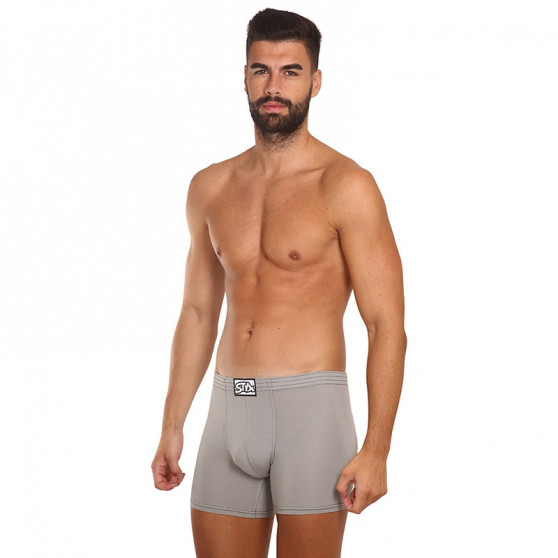 Boxers para homem Styx longo clássico de borracha cinzento claro (F1062)