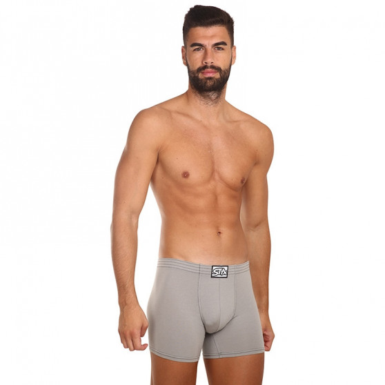 Boxers para homem Styx longo clássico de borracha cinzento claro (F1062)