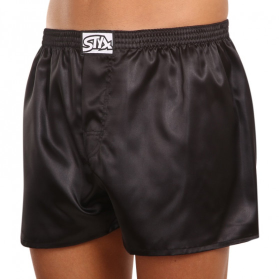 Boxers para homem Styx clássico elástico cetim preto (C960)