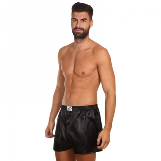 Boxers para homem Styx clássico elástico cetim preto (C960)