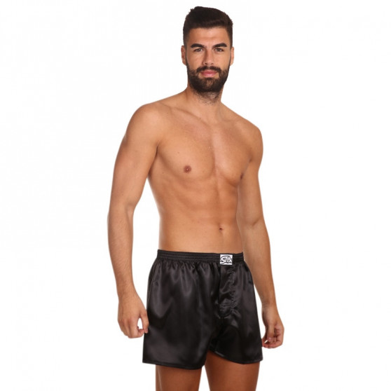 Boxers para homem Styx clássico elástico cetim preto (C960)