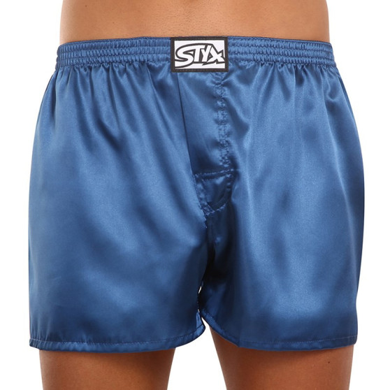 Boxers para homem Styx clássico elástico acetinado azul escuro (C664)