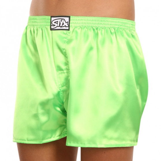 Boxers para homem Styx clássico de borracha acetinada verde (C1069)