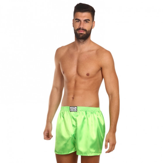 Boxers para homem Styx clássico de borracha acetinada verde (C1069)