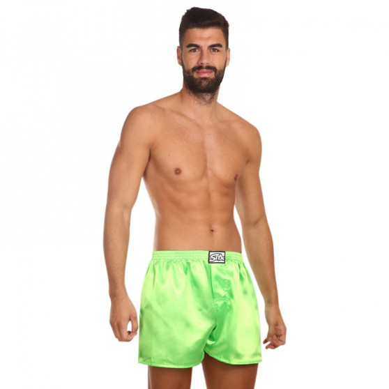 Boxers para homem Styx clássico de borracha acetinada verde (C1069)