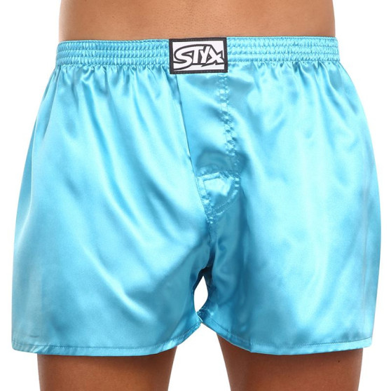 Boxers para homem Styx clássico de borracha azul acetinado (C967)