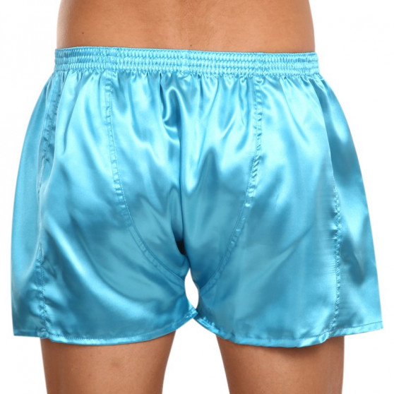 Boxers para homem Styx clássico de borracha azul acetinado (C967)