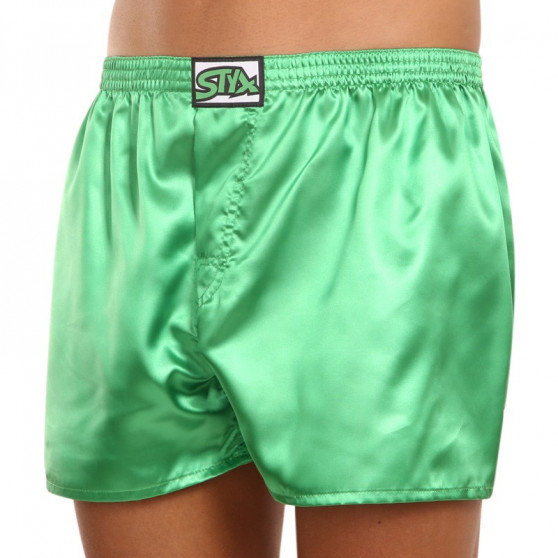 Boxers para homem Styx clássico elástico acetinado verde escuro (C689)