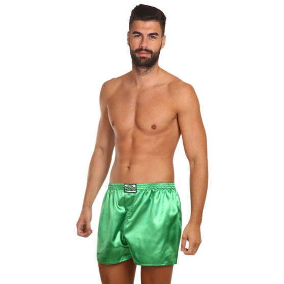 Boxers para homem Styx clássico elástico acetinado verde escuro (C689)