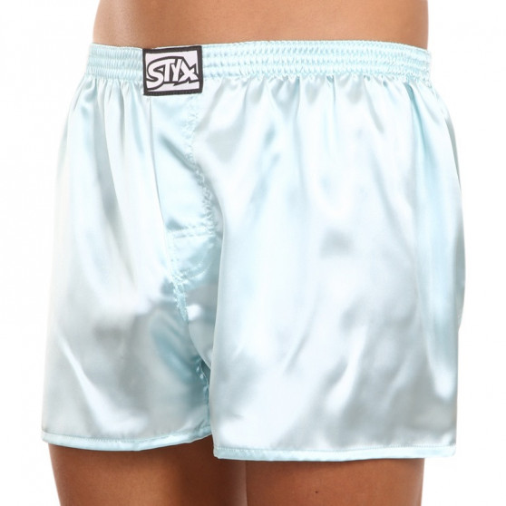 Boxers para homem Styx clássico elástico acetinado azul claro (C688)