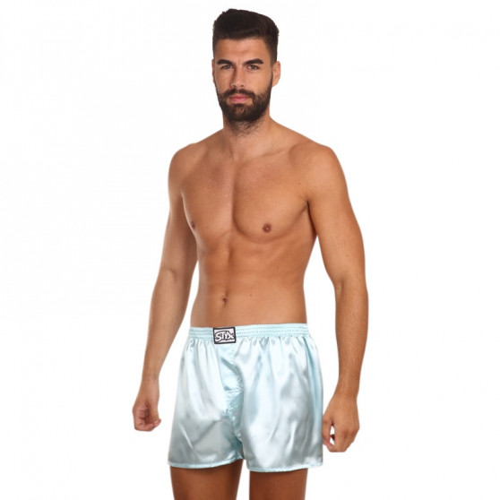 Boxers para homem Styx clássico elástico acetinado azul claro (C688)