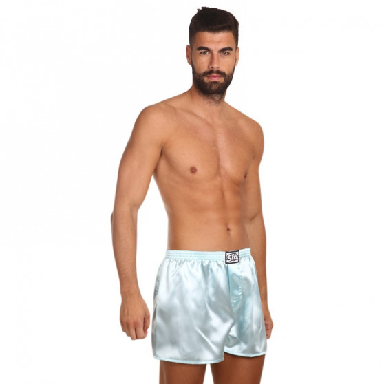 Boxers para homem Styx clássico elástico acetinado azul claro (C688)