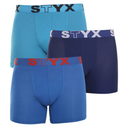 3PACK Boxers para homem Styx longo desporto elástico azul (U9676869)