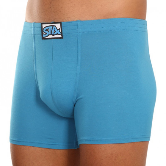 3PACK Boxers para homem Styx longo elástico clássico azul (F9676869)