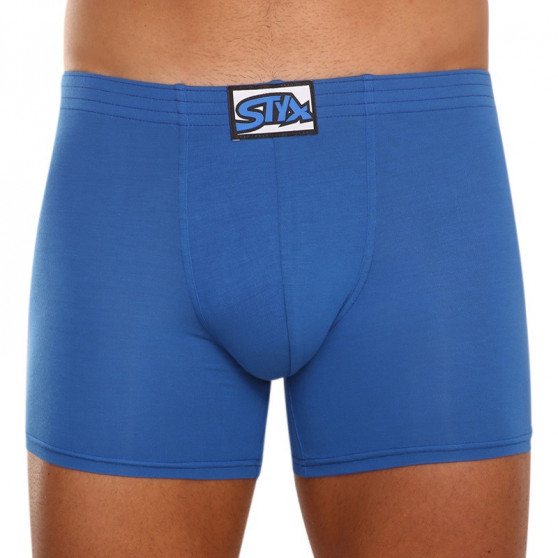 3PACK Boxers para homem Styx longo elástico clássico azul (F9676869)