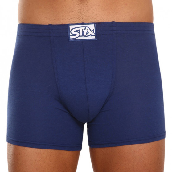 3PACK Boxers para homem Styx longo elástico clássico azul (F9676869)