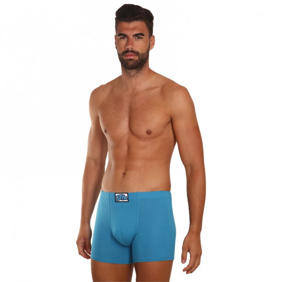 3PACK Boxers para homem Styx longo elástico clássico azul (F9676869)