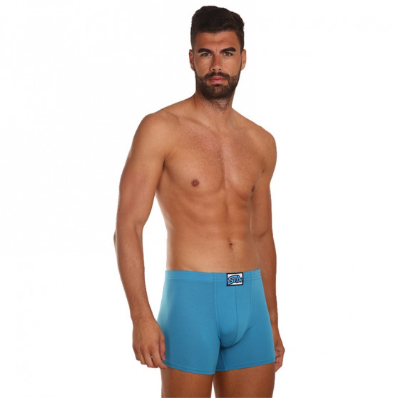 3PACK Boxers para homem Styx longo elástico clássico azul (F9676869)