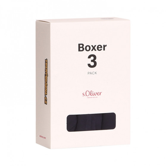 3PACK Boxers para homem S.Oliver azul escuro (JH-34B-31184142)