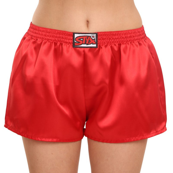 Boxers para mulher Styx clássico elástico cetim vermelho (L663)