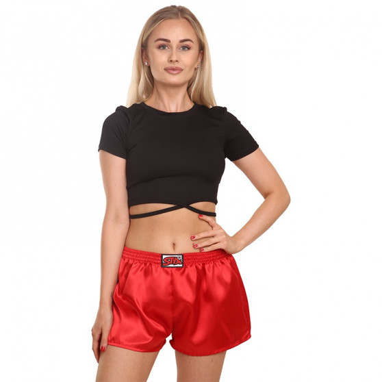 Boxers para mulher Styx clássico elástico cetim vermelho (L663)